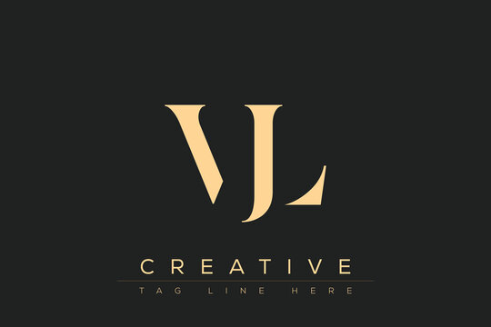 VJL abstract letter logo design. This logo is designed by three abstract letters.