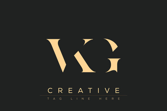 VKG abstract letter logo design. This logo is designed by three abstract letters.