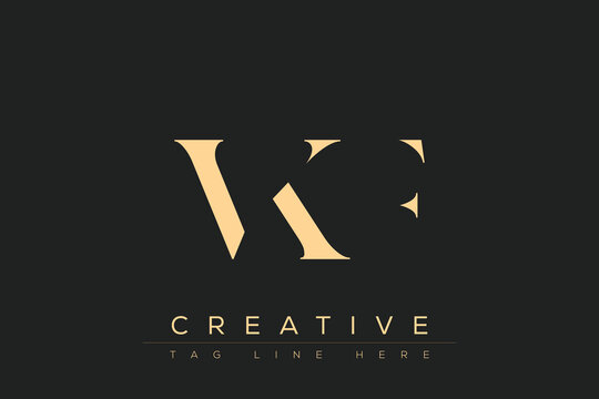 VKF abstract letter logo design. This logo is designed by three abstract letters.