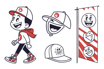 Funny Cartoon Vector Logo & Graphic Elements Pack for Branding & Advertising

