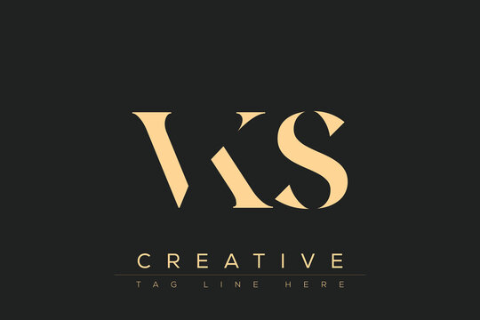 VKS abstract letter logo design. This logo is designed by three abstract letters.