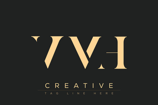 VMH abstract letter logo design. This logo is designed by three abstract letters.
