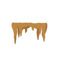 Cartoon stalactites and stalagmite. Natural growth geology formation. Vector illustration 