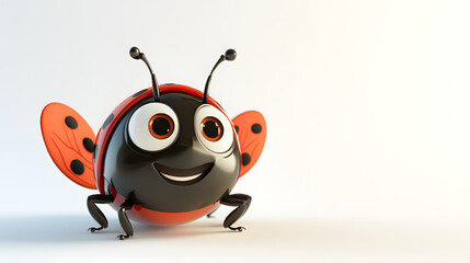 A cartoon bug with a smile on its face. Generated using AI.