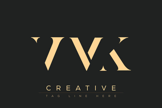 VMK abstract letter logo design. This logo is designed by three abstract letters.