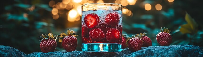 Strawberry Drink Outdoors
