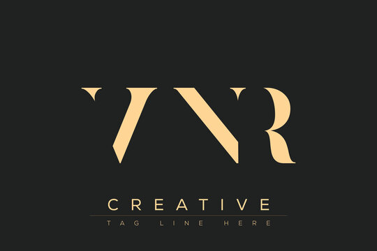 VNR abstract letter logo design. This logo is designed by three abstract letters.