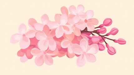 Fototapeta premium Pink Lilac Spring Blossom Bouquet.