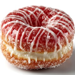 Strawberry Filled Donut Closeup