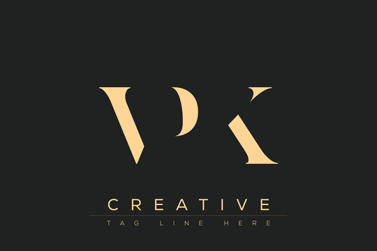 VPK abstract letter logo design. This logo is designed by three abstract letters.