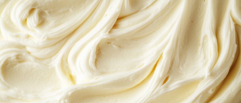 Creamy Delights: Close-Up of Swirled Cream Cheese Frosting