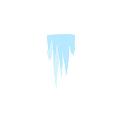 Cartoon frozen ice crystals and icicle. Salt mineral or cave stalagmites. Vector illustration 