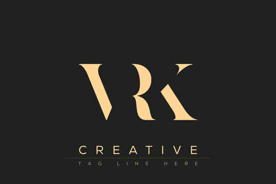 VRK abstract letter logo design. This logo is designed by three abstract letters.
