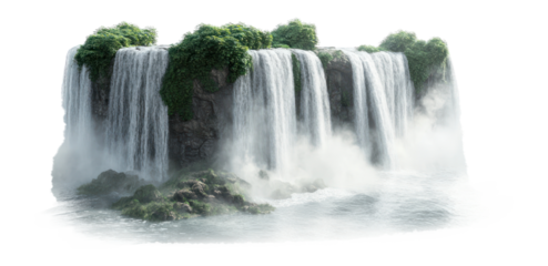 PNG Iguazu Falls waterfall nature vegetation.