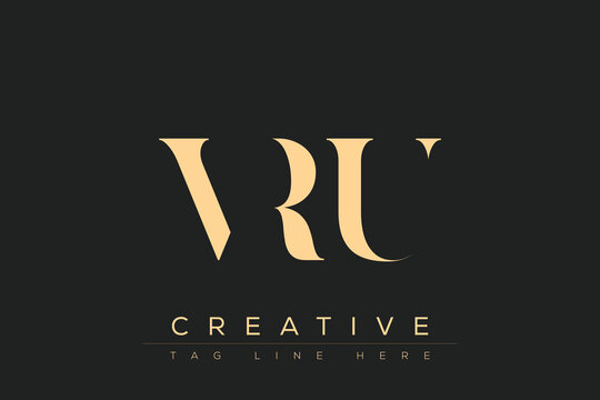 VRU abstract letter logo design. This logo is designed by three abstract letters.