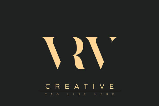 VRV abstract letter logo design. This logo is designed by three abstract letters.