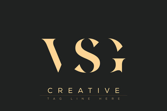 VSG abstract letter logo design. This logo is designed by three abstract letters.