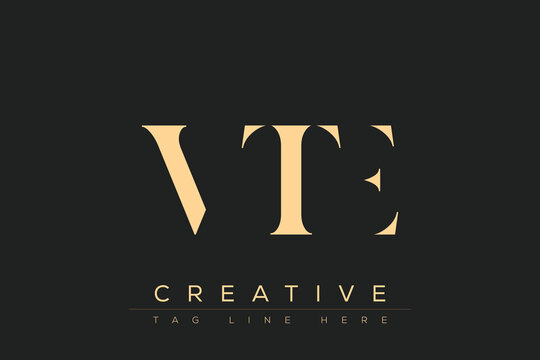 VTE abstract letter logo design. This logo is designed by three abstract letters.