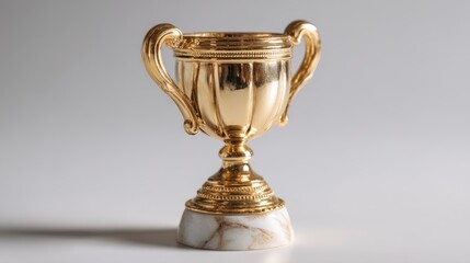 Golden Trophy: Elegant Marble Base, Classic Design