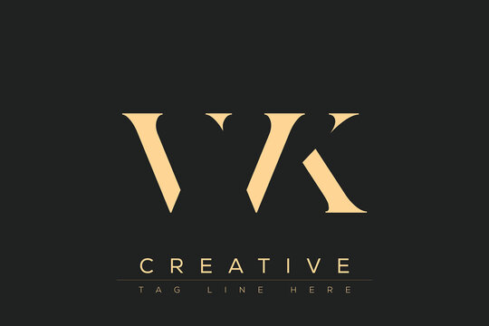 VVK abstract letter logo design. This logo is designed by three abstract letters.
