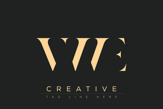 VWE abstract letter logo design. This logo is designed by three abstract letters.