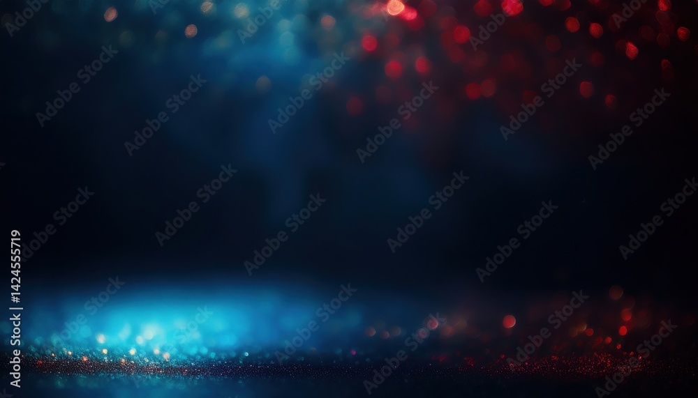 Aufkleber glowing red and blue bokeh lights abstract texture for halloween web design, print media, branding, 