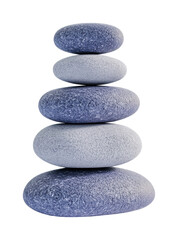 Balanced stone stack in vertical alignment, cut out - stock png.