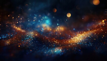 Fototapeta premium glowing dark halloween sparkle texture with orange and blue bokeh, perfect for web design, print media, and branding, high-quality graphic resource