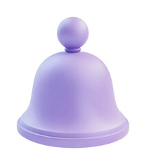 Fototapeta premium Purple desk bell with round top design, cut out - stock png.