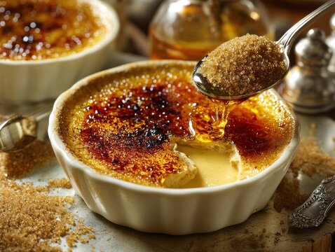 Golden custard dessert with caramel topping.
