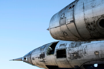 Detail of an old abandoned military plane	