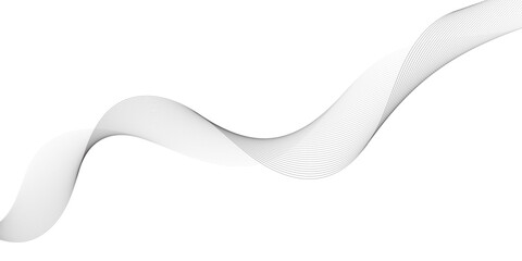 Abstract grey wave lines on transparent background. data science, geometric border pattern. Isolated on white background. Vector illustration