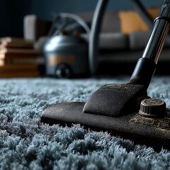 Vacuuming Carpet Home Interior