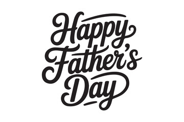 Father's day calligraphy silhouette with white background