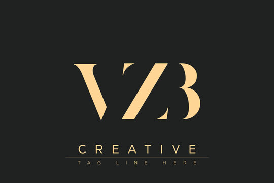 VZB abstract letter logo design. This logo is designed by three abstract letters.