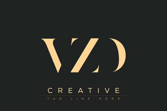 VZD abstract letter logo design. This logo is designed by three abstract letters.