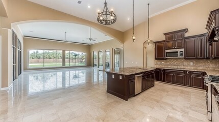 Luxury Kitchen with Open Floor Plan and Expansive Views