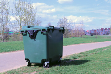Large Outdoor Plastic Trash Bin