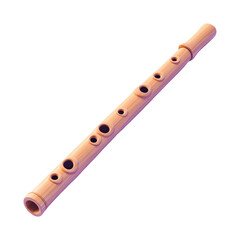 Naklejka premium Wooden wind flute with multiple finger holes for musical performance, cut out - stock png.