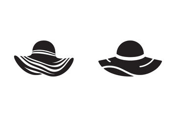 Stylish woman hat silhouette with white background