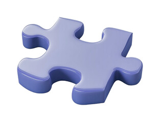 Single blue puzzle piece shape, cut out - stock png.