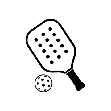 recommend clip art: Pickleball paddle outline vector flat illustration design.