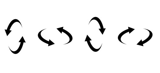 Icons circular symbol. Rotation direction icon, symbol.