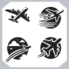 Airplane Silhouettes Illustration for Web Interfaces and Travel Applications 