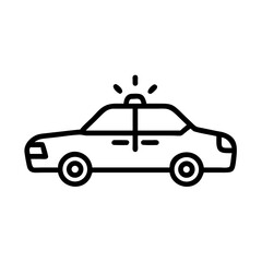 Police Car Icon for Law Enforcement and Security Themes