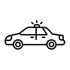 Police Car Icon for Law Enforcement and Security Themes