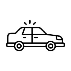 Police Car Icon for Law Enforcement and Security Themes