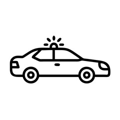 Police Car Icon for Law Enforcement and Security Themes