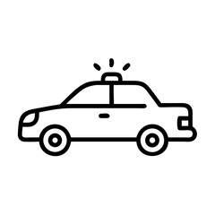Police Car Icon for Law Enforcement and Security Themes
