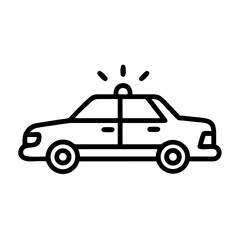 Police Car Icon for Law Enforcement and Security Themes
